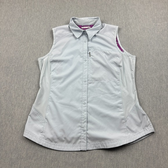 Columbia Shirt Womens Extra Large Blue Omni Shade Sun Protection Sleeveless - Picture 1 of 10